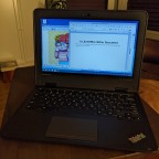 The 11e running LibreOffice and Gwenview